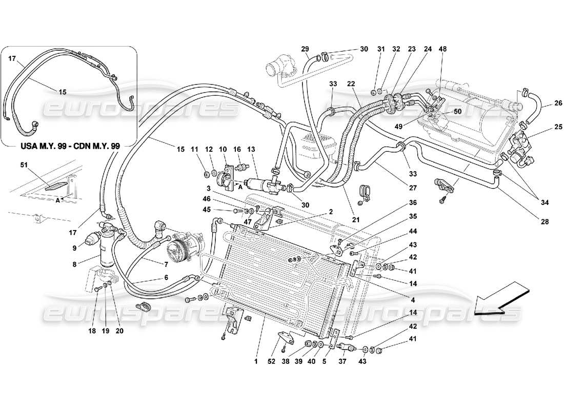 ferrari 550 maranello diagrama de piezas del sistema de aire acondicionado