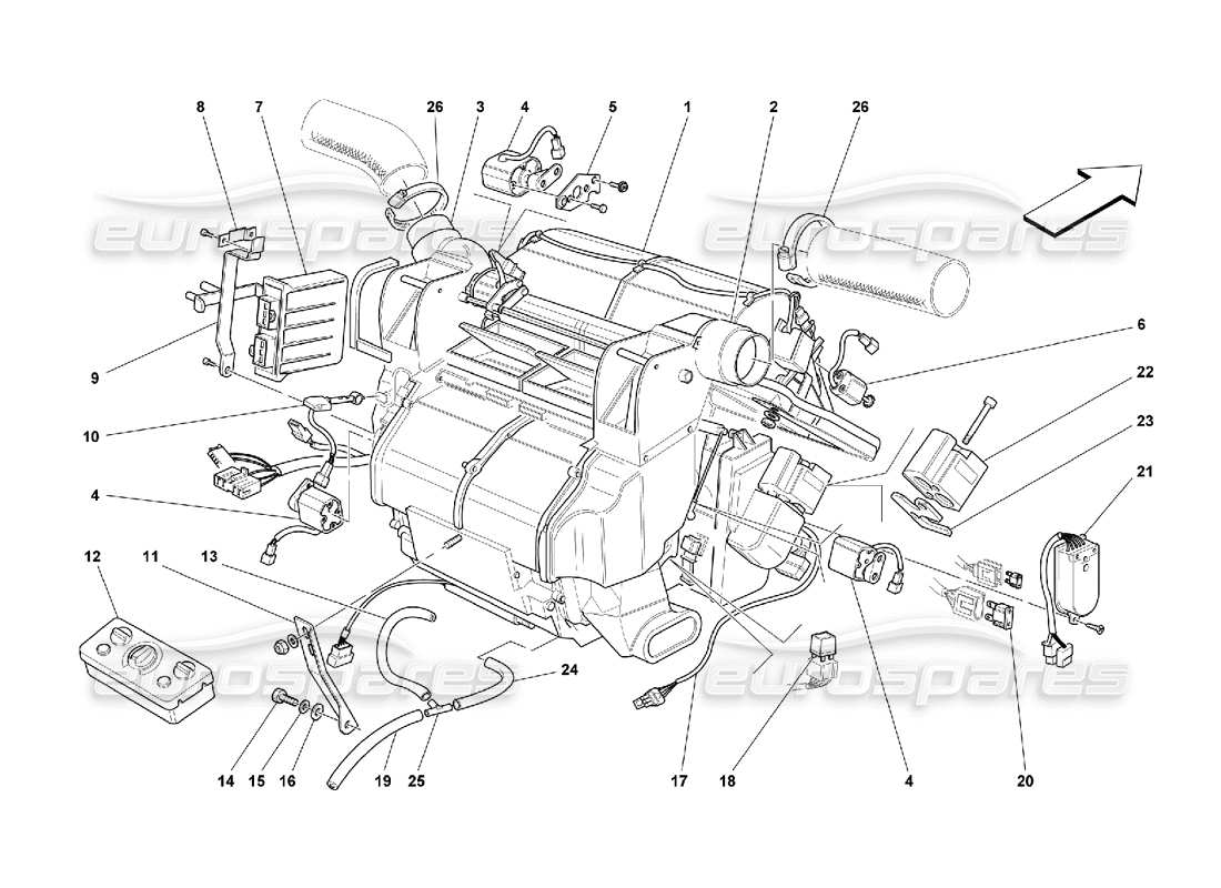 ferrari 550 maranello unidad evaporadora y controles diagrama de piezas