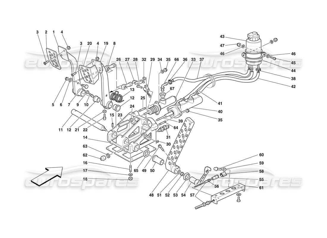 ferrari f50 conjunto de pedal diagrama de piezas