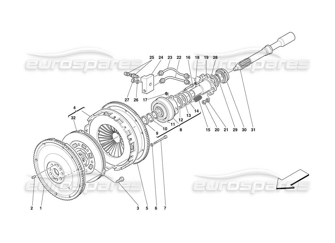 ferrari f50 controles de embrague diagrama de piezas