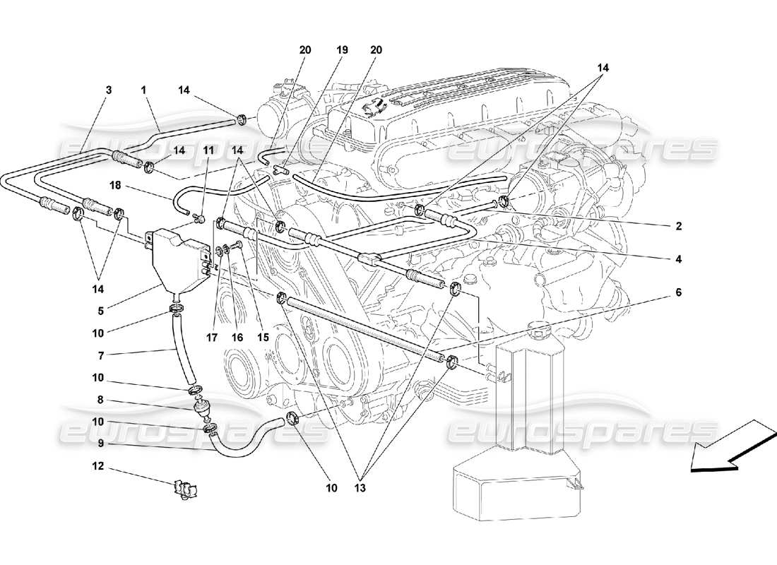 ferrari 550 maranello soplado - por diagrama de piezas del sistema