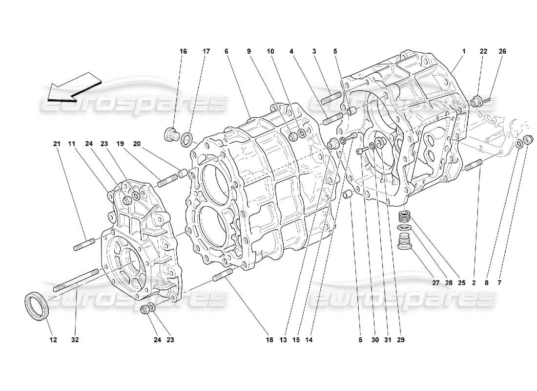 ferrari 550 maranello diagrama de piezas de la caja de cambios