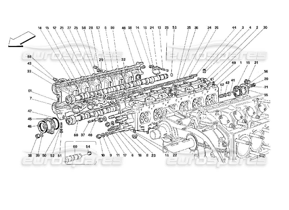 ferrari 512 m culata derecha diagrama de piezas