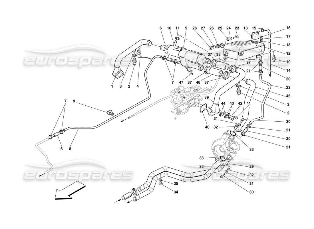 ferrari f50 refrigeración - nourice, intercambiador de calor y tuberías diagrama de piezas
