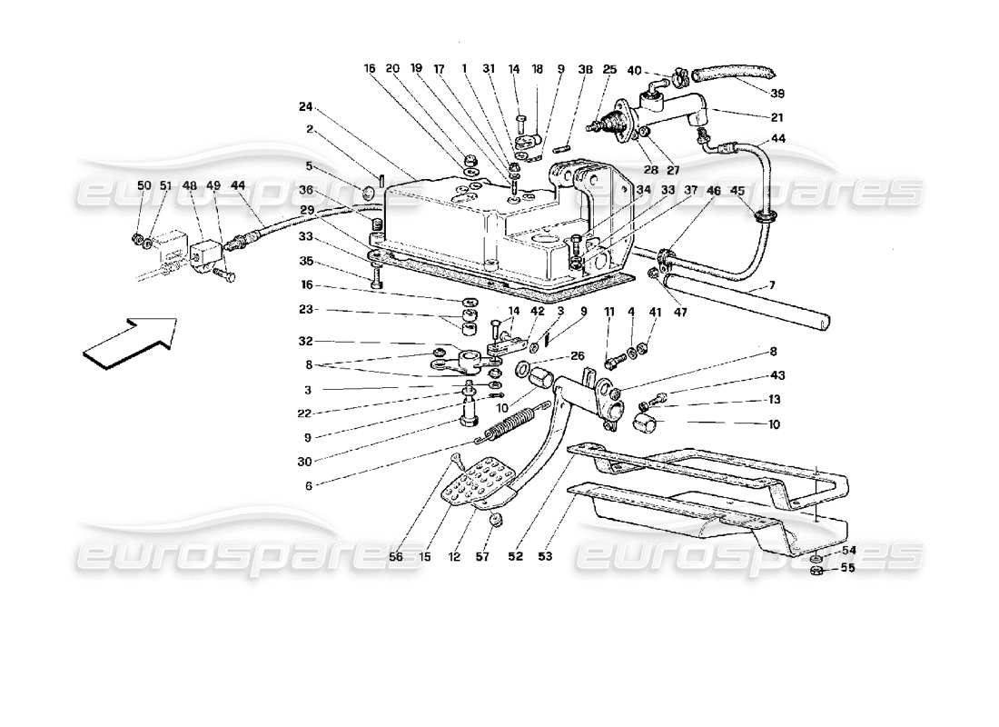 ferrari 512 m control de liberación de embrague -válido para gd- diagrama de piezas