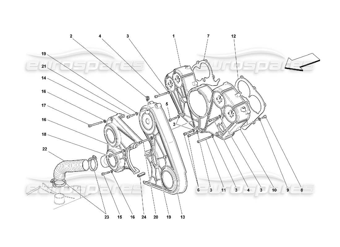 ferrari 550 maranello cubiertas de motor diagrama de piezas