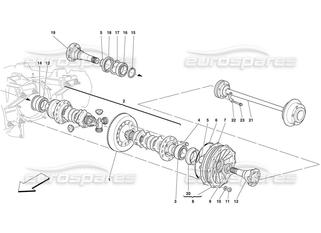 ferrari f50 diferencial y semiejes diagrama de piezas