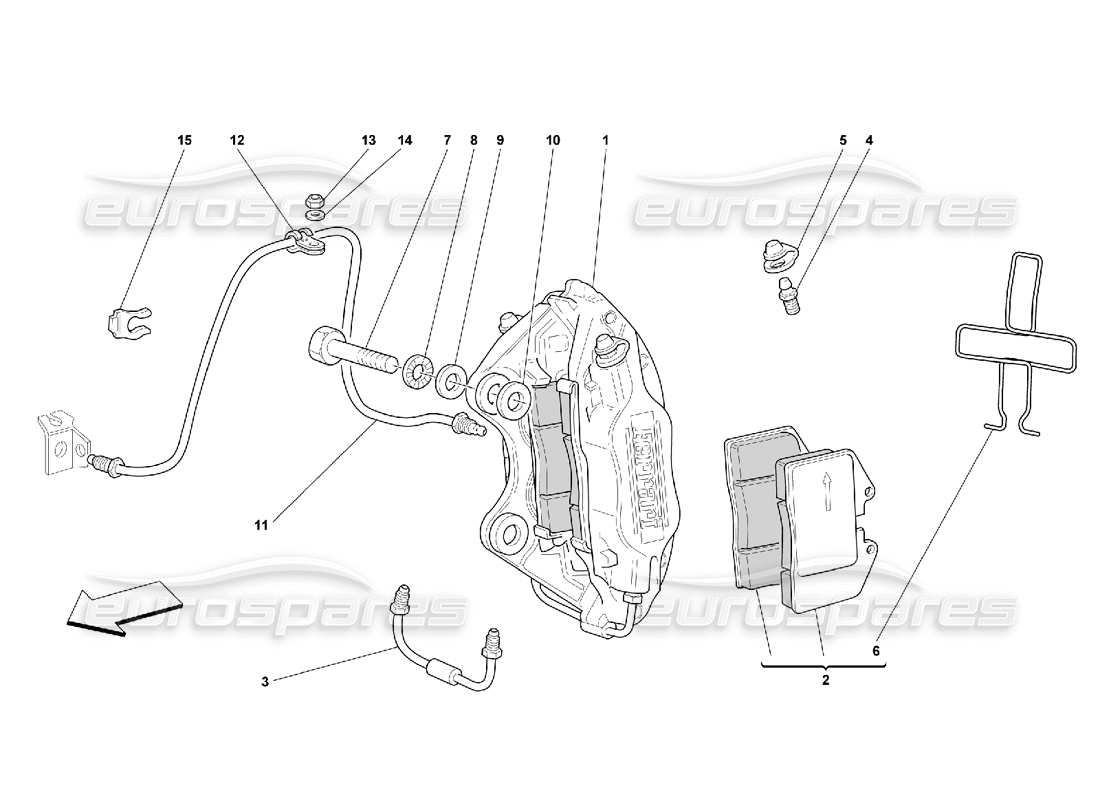 ferrari 550 maranello diagrama de piezas de la pinza del freno trasero