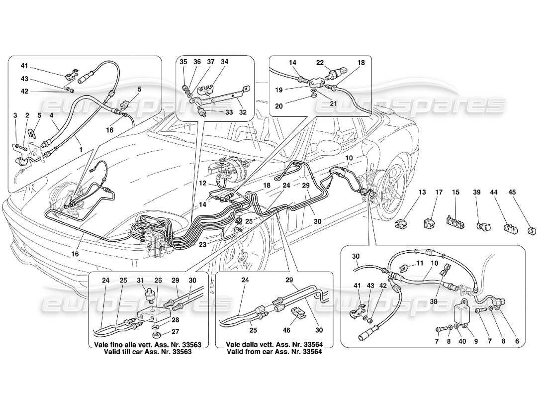 ferrari 550 maranello sistema de frenos - no para diagrama de piezas gd