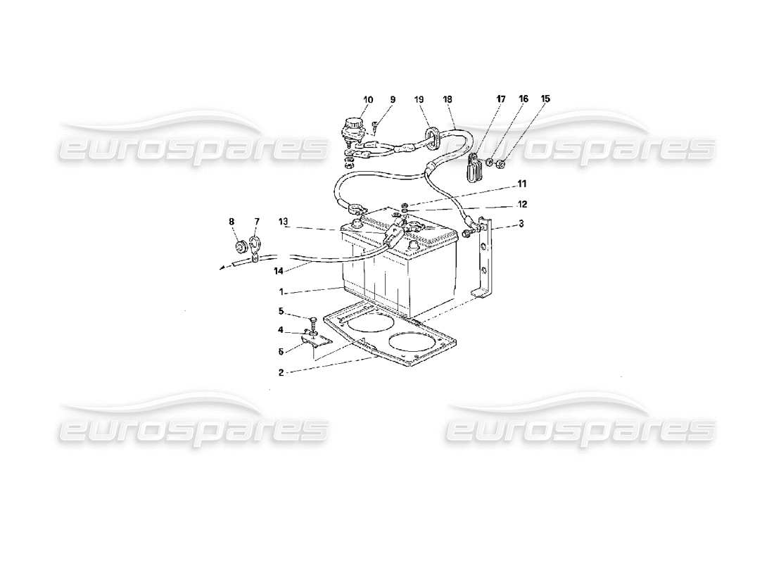 ferrari 512 m diagrama de piezas de la batería
