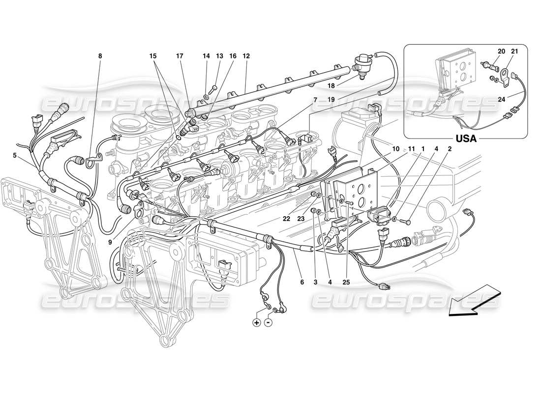 ferrari f50 dispositivo de inyección diagrama de piezas