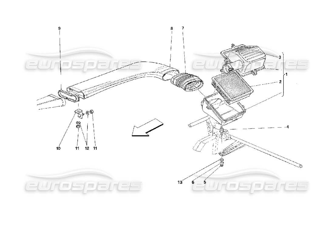ferrari 512 m toma de aire diagrama de piezas