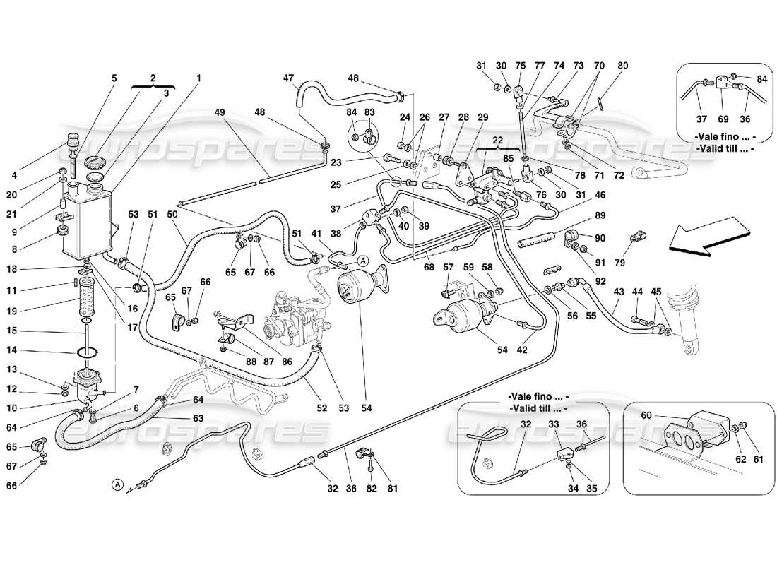 ferrari 456 m gt/m gta sistema de suspensión autonivelante -válido para 456m diagrama de piezas de gta