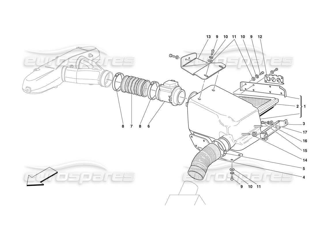 ferrari f50 toma de aire diagrama de piezas