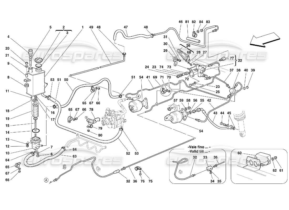 ferrari 456 m gt/m gta sistema de suspensión autonivelante: no para 456m diagrama de piezas de gta