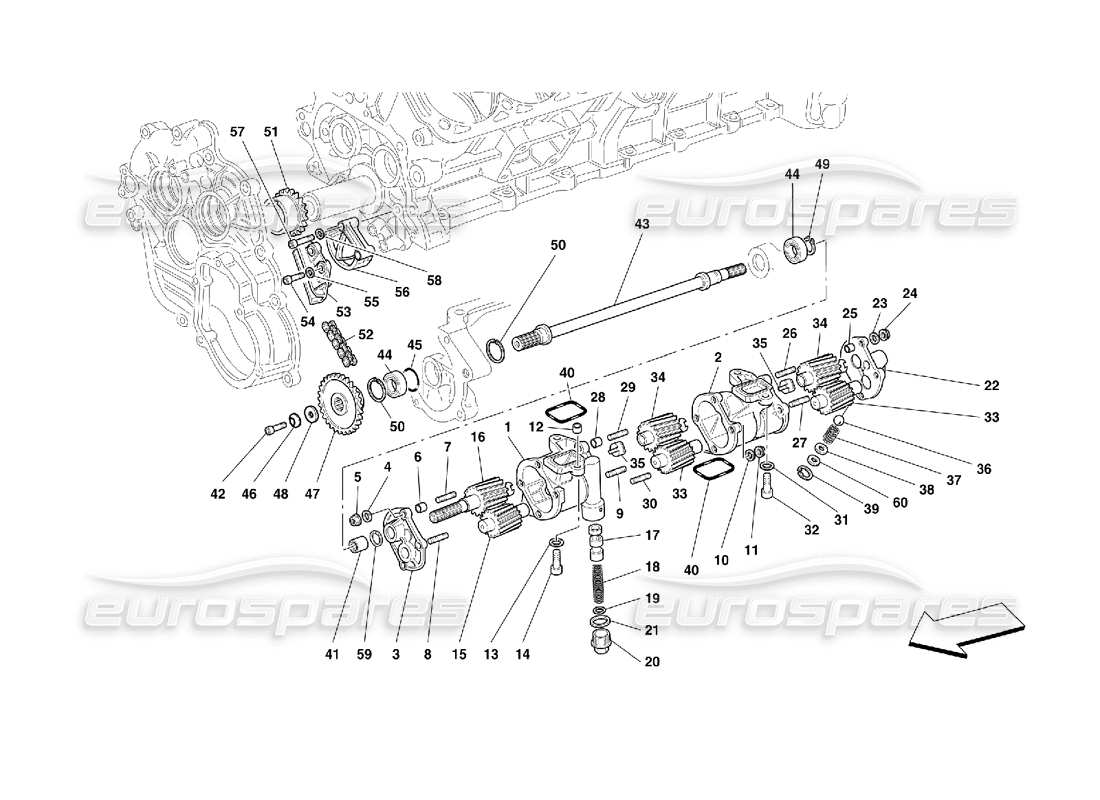 ferrari 456 m gt/m gta lubricación - bombas de aceite diagrama de piezas