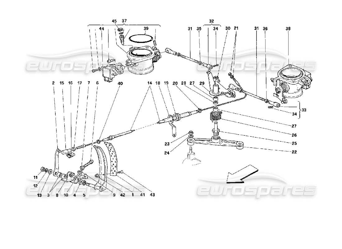 ferrari 512 m control del acelerador -no para gd- diagrama de piezas