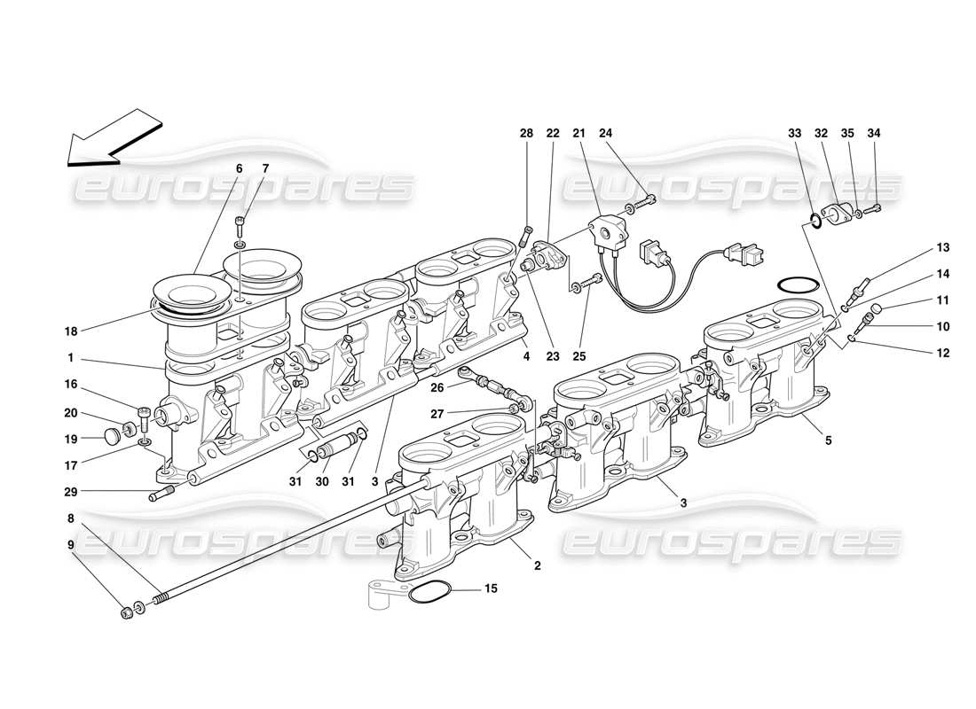 ferrari f50 soportes del acelerador diagrama de piezas
