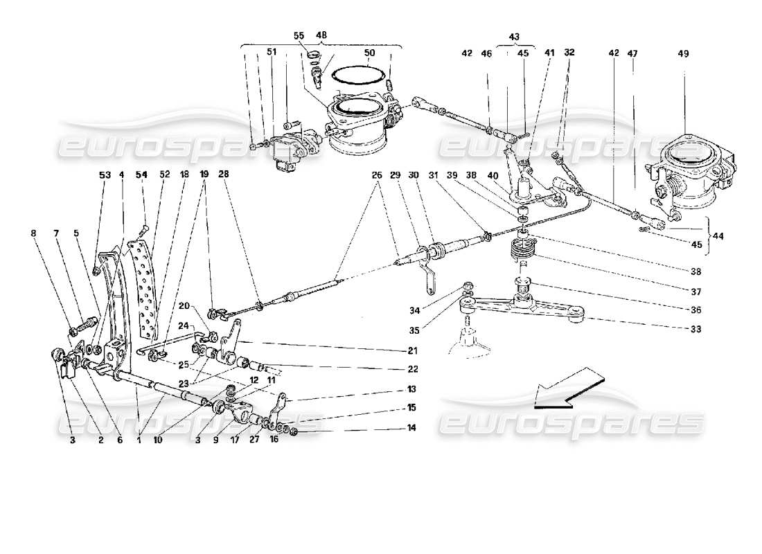 ferrari 512 m control de aceleración -válido para gd- diagrama de piezas