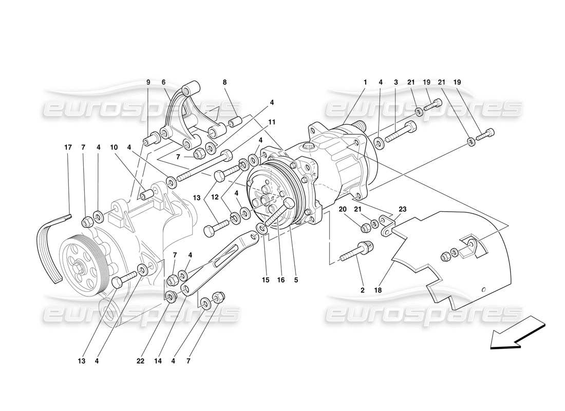 ferrari f50 compresor de aire acondicionado diagrama de piezas