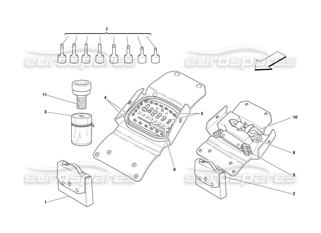 ferrari f50 tools equipment diagrama de piezas