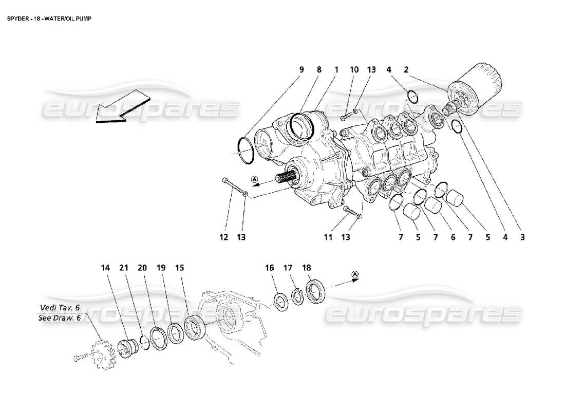 maserati 4200 spyder (2002) bomba agua-aceite diagrama de piezas