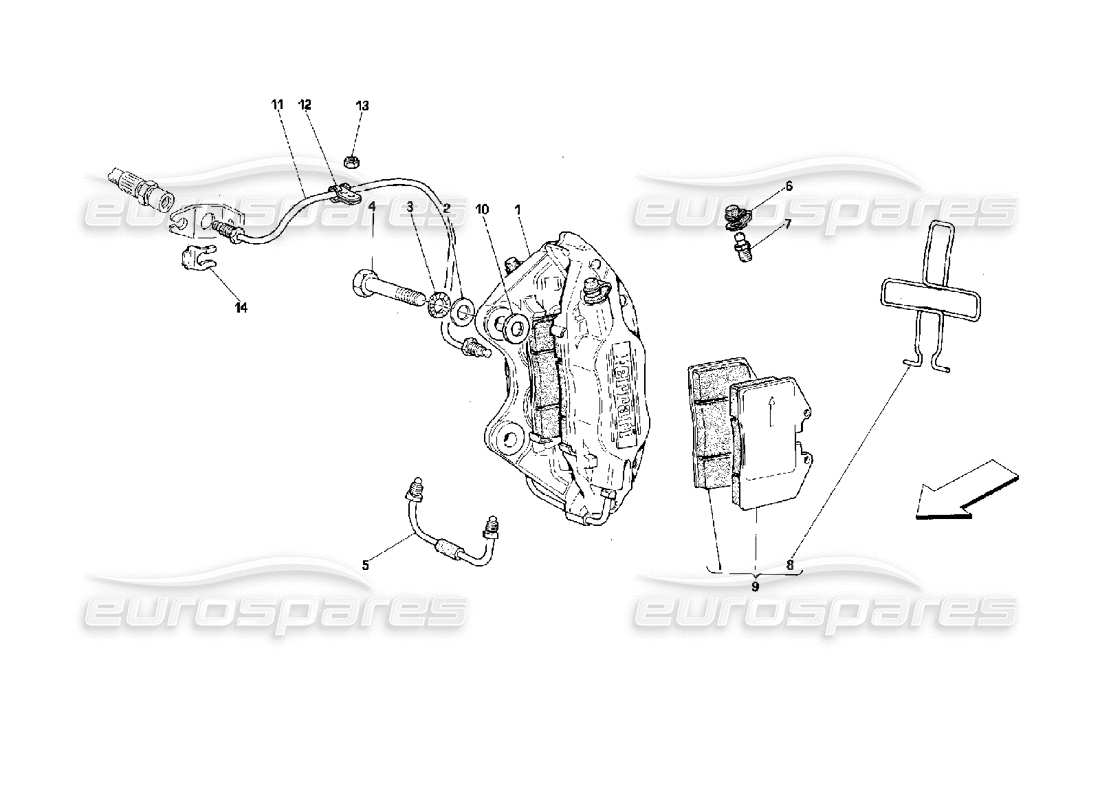 ferrari 512 m pinzas de frenos traseros diagrama de piezas