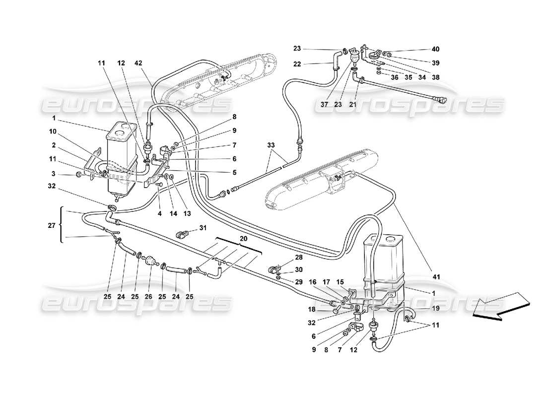 ferrari 550 maranello dispositivo antievaporación: no para ee. uu. my 99, ee. uu. my 2000, cdn my 99 y cdn my 2000 diagrama de piezas