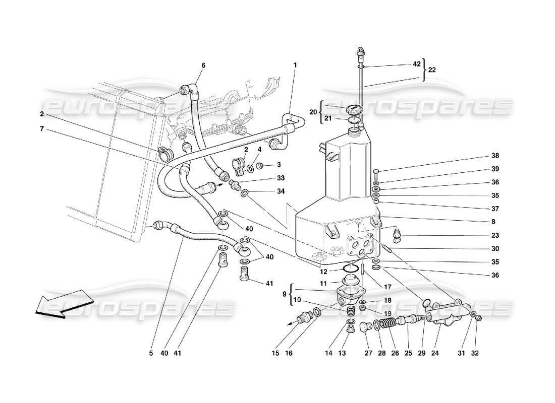 ferrari 456 m gt/m gta sistema de lubricación - tanque diagrama de piezas
