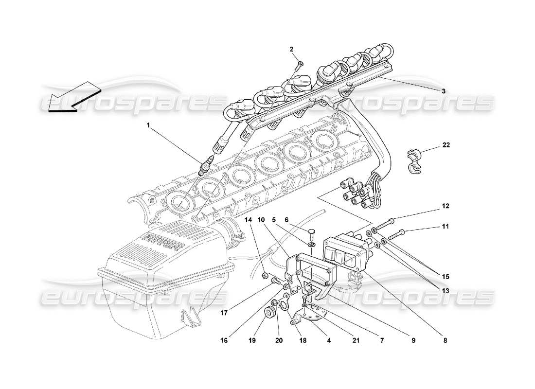 ferrari 550 maranello diagrama de piezas del dispositivo de encendido