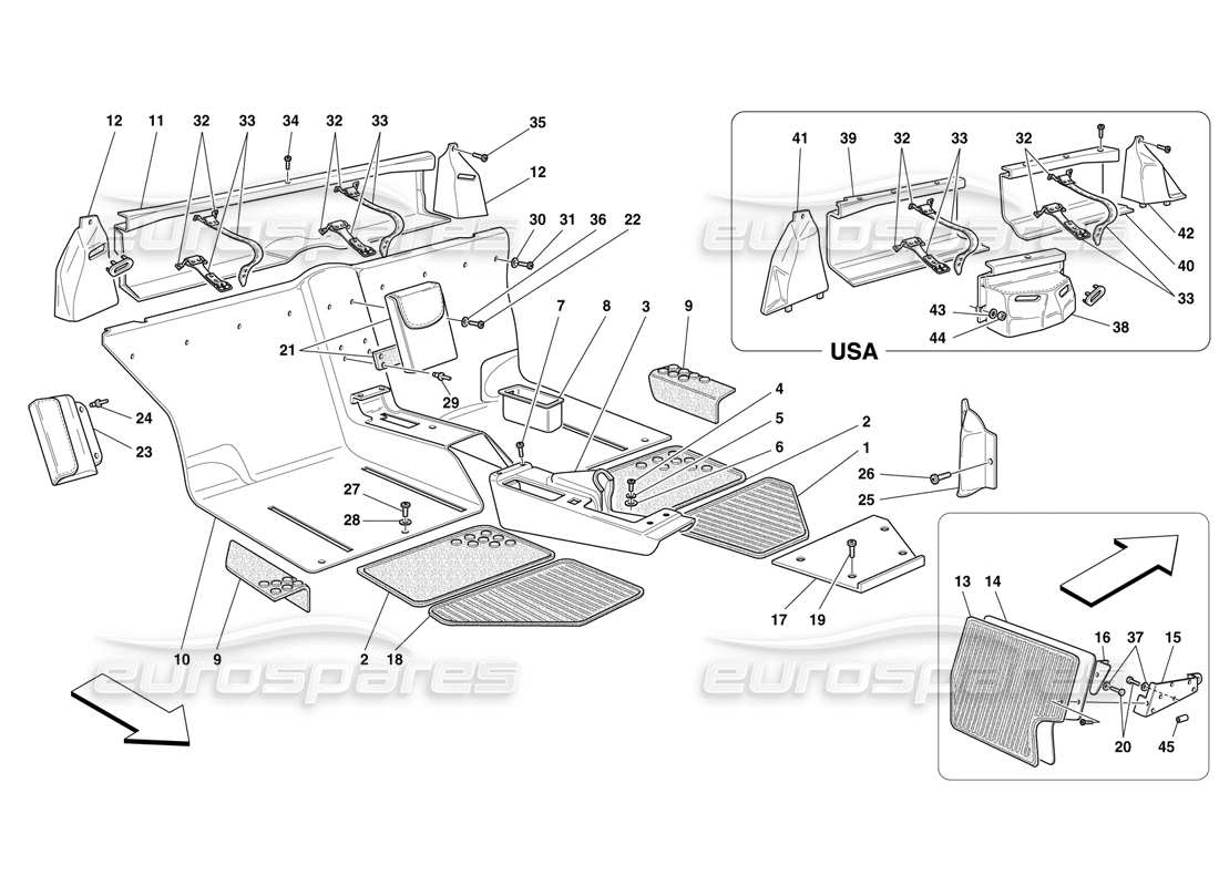 ferrari f50 adornos interiores diagrama de piezas