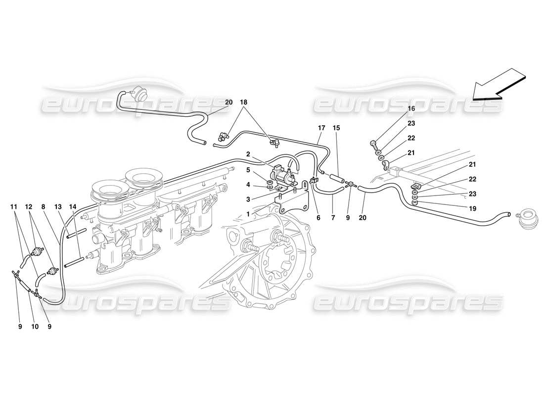 ferrari f50 dispositivo de válvula de corte diagrama de piezas