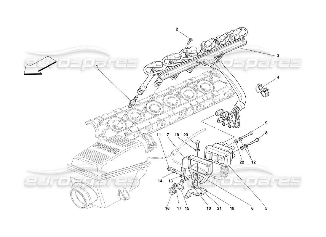 ferrari 456 m gt/m gta dispositivo de encendido diagrama de piezas