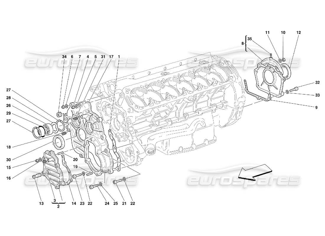 ferrari 456 m gt/m gta cárter - tapas diagrama de piezas