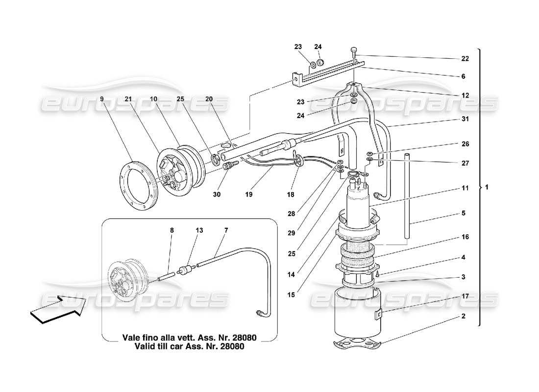 ferrari 550 maranello diagrama de piezas de la bomba de combustible