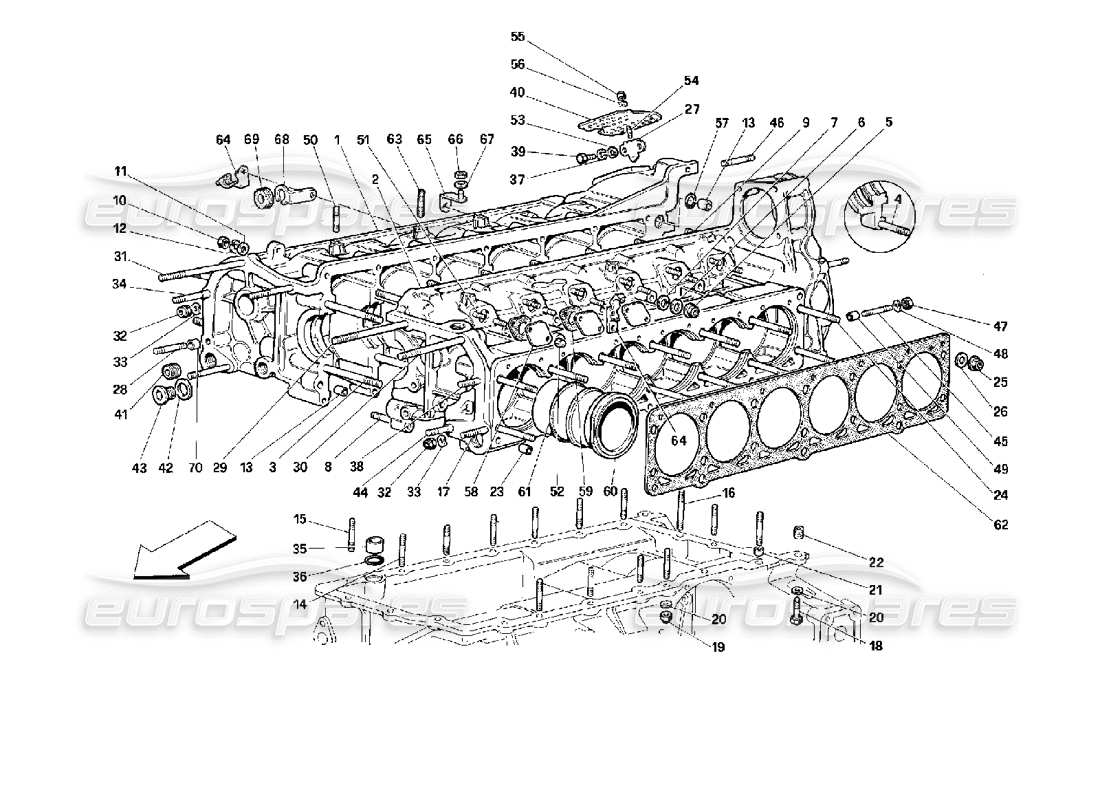 ferrari 512 m crankcase diagrama de piezas