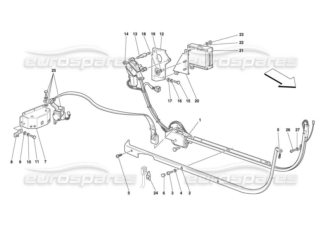 ferrari f50 sistema de cinturones de seguridad pasivos -válido para usa- diagrama de piezas