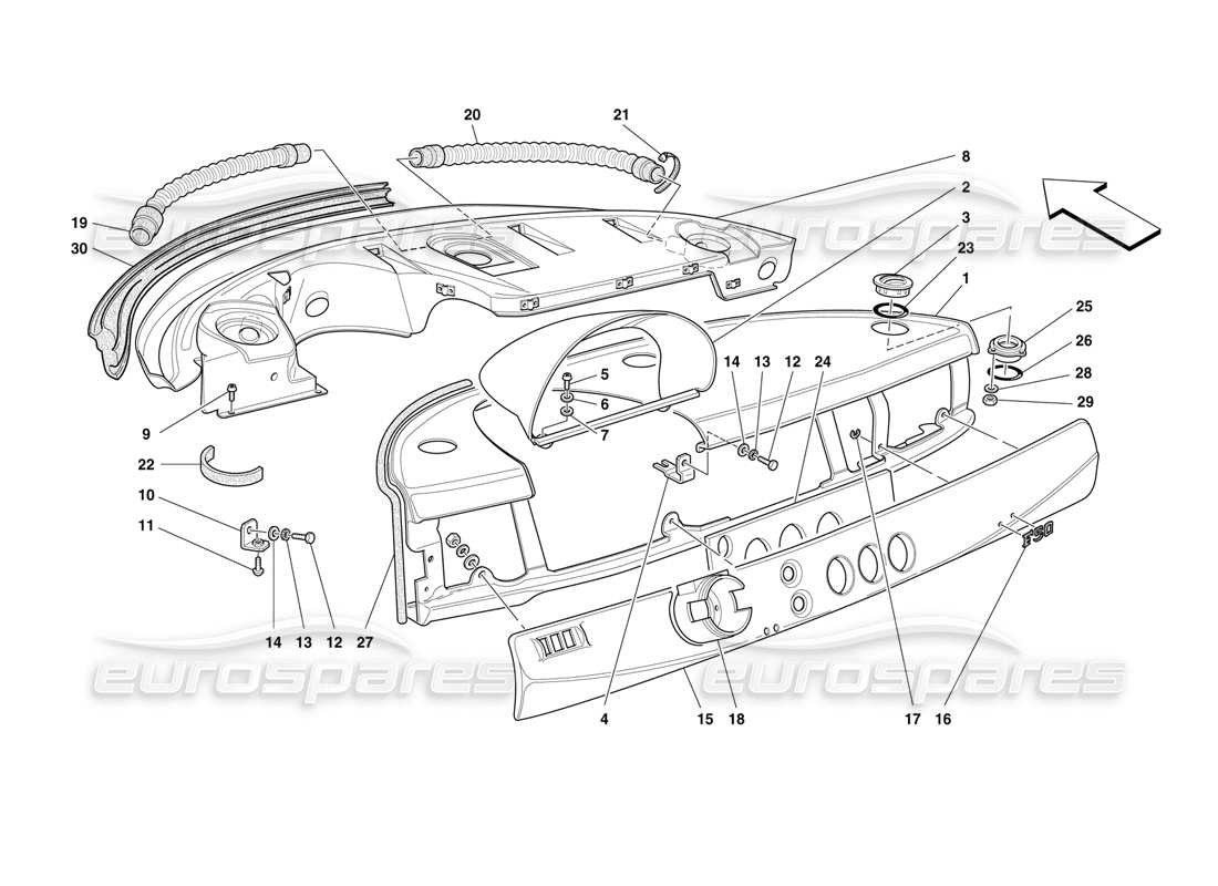 ferrari f50 panel diagrama de piezas