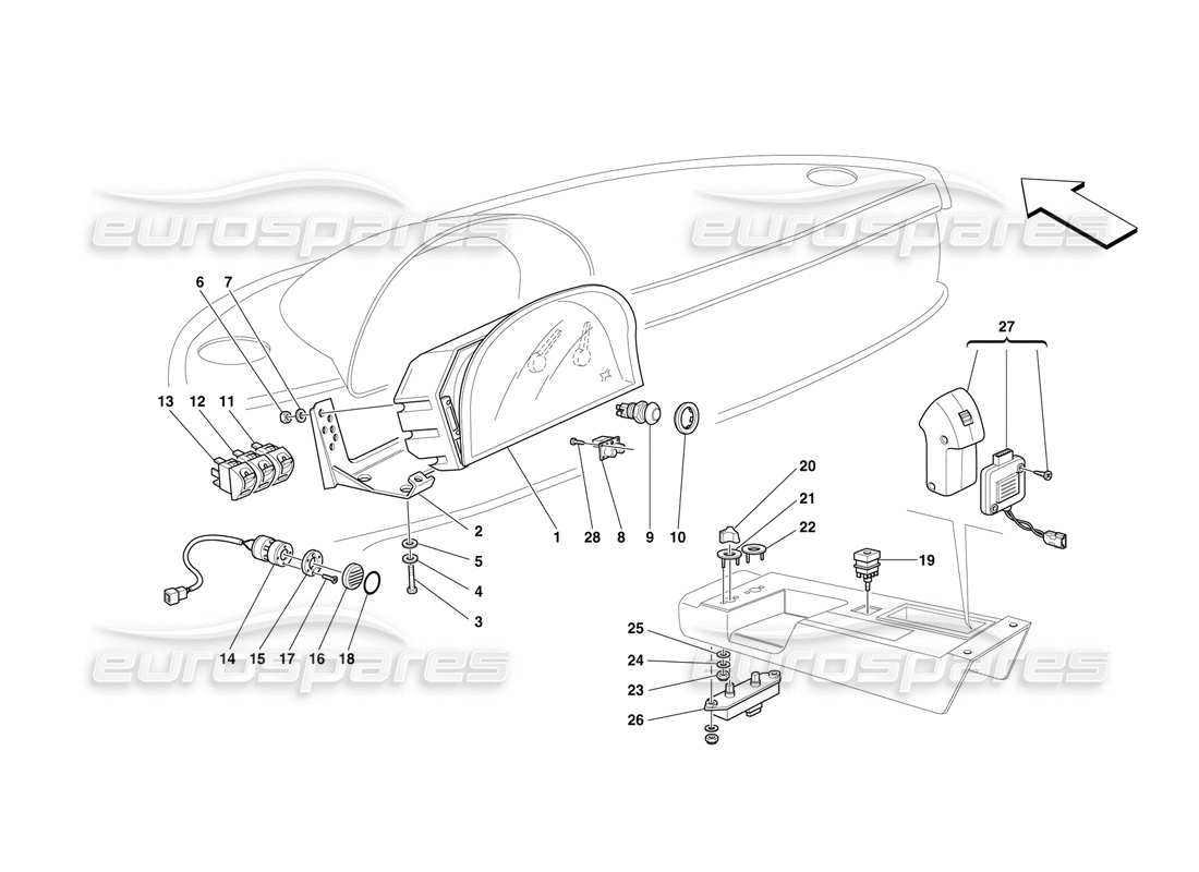 ferrari f50 instruments diagrama de piezas