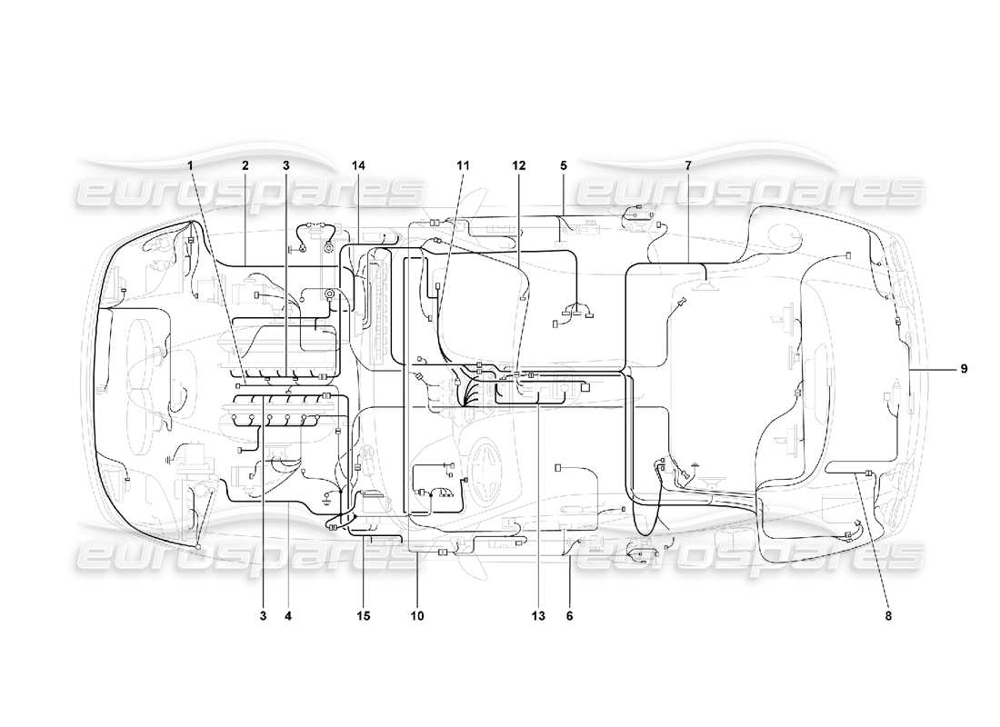 ferrari 550 maranello diagrama de piezas del sistema eléctrico