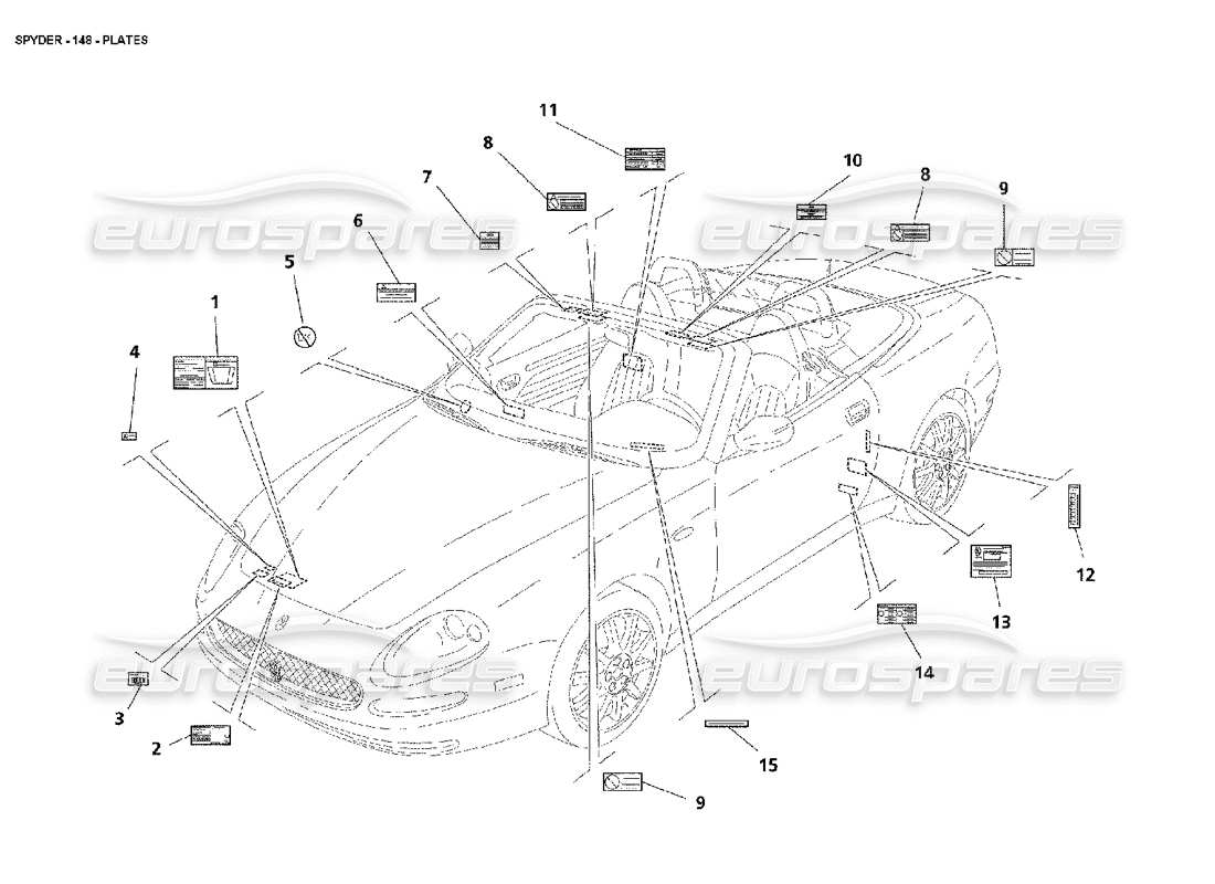 maserati 4200 spyder (2002) platos diagrama de piezas