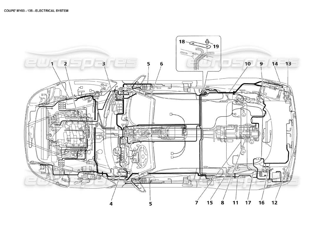 maserati 4200 coupe (2003) sistema eléctrico diagrama de piezas