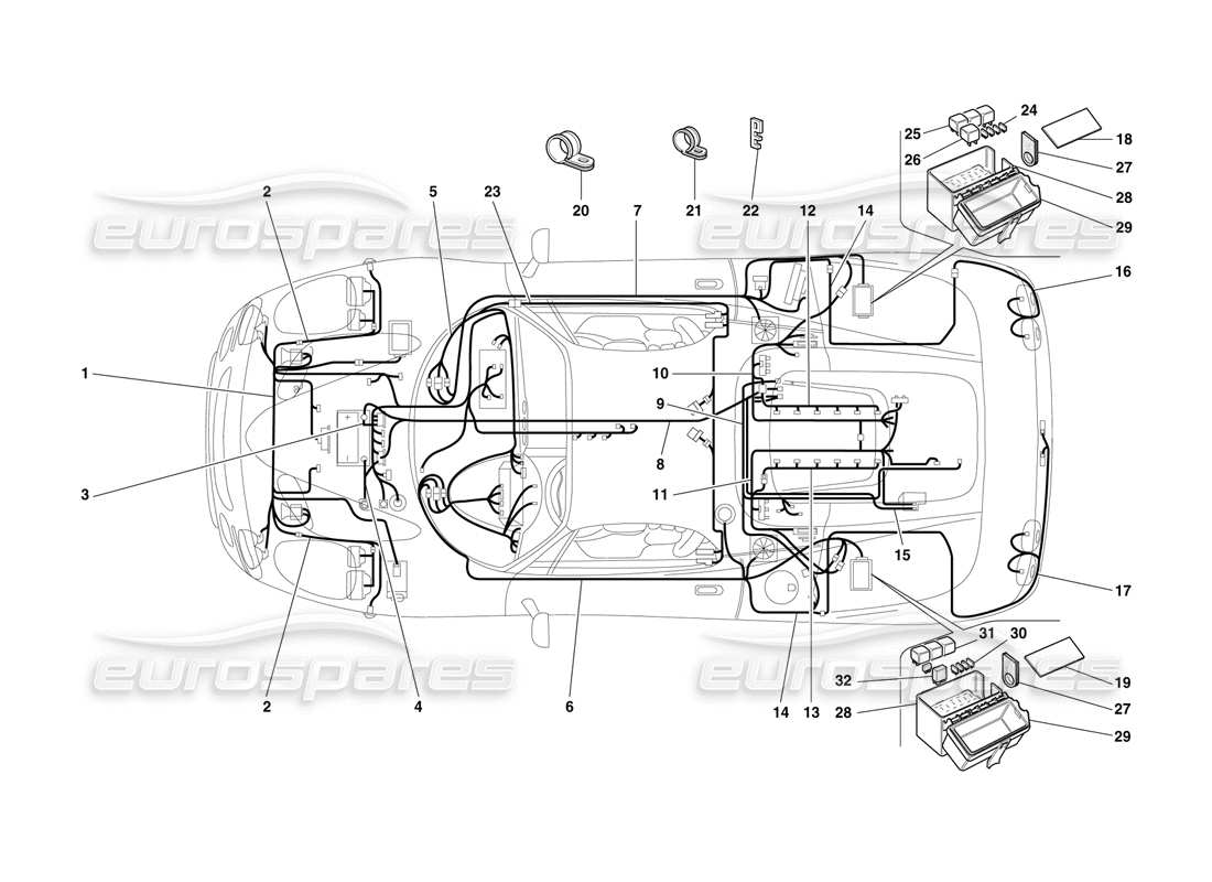 ferrari f50 sistema eléctrico diagrama de piezas