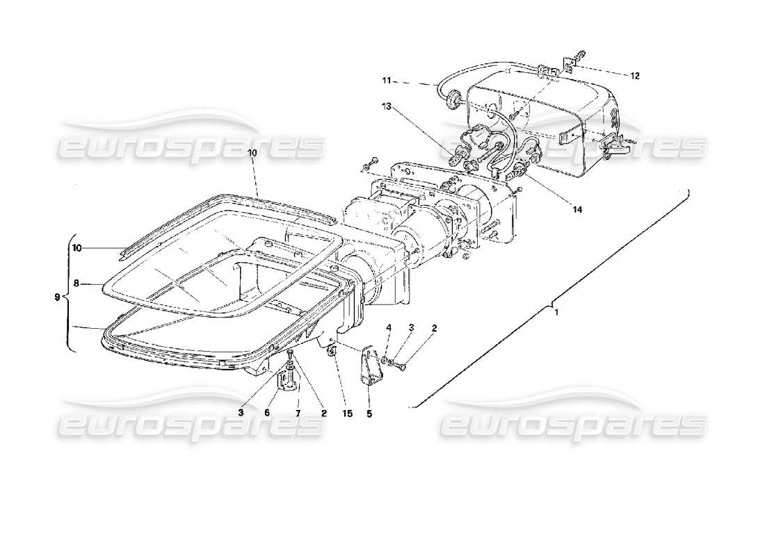 ferrari 512 m diagrama de piezas del faro