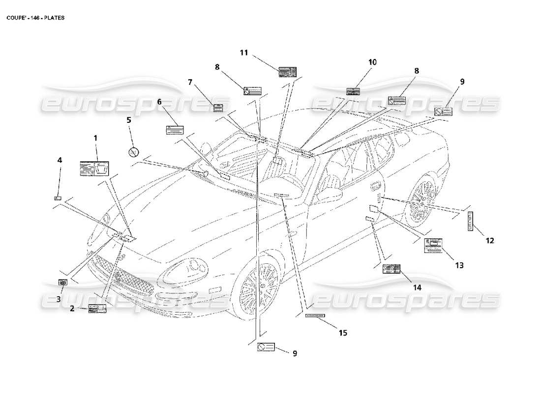 maserati 4200 coupe (2002) platos diagrama de piezas