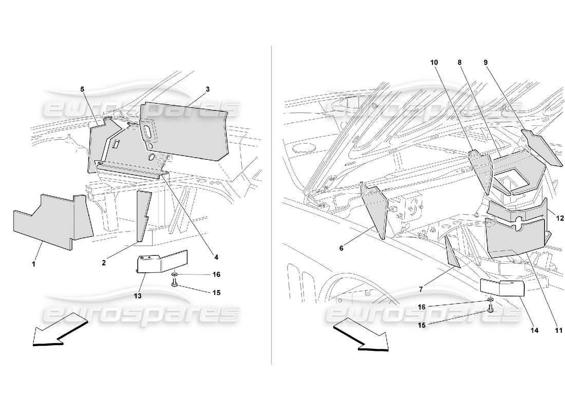 un diagrama de piezas del catálogo de piezas ferrari 550 maranello