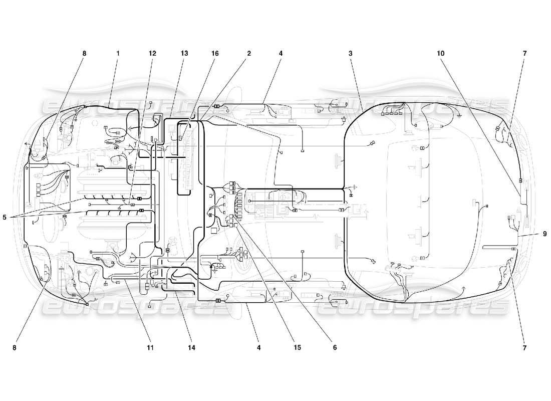 un diagrama de piezas del catálogo de piezas de Ferrari 456 M GT/M GTA