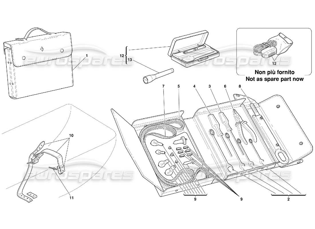 ferrari 550 maranello diagrama de piezas de herramientas, equipos y fijaciones