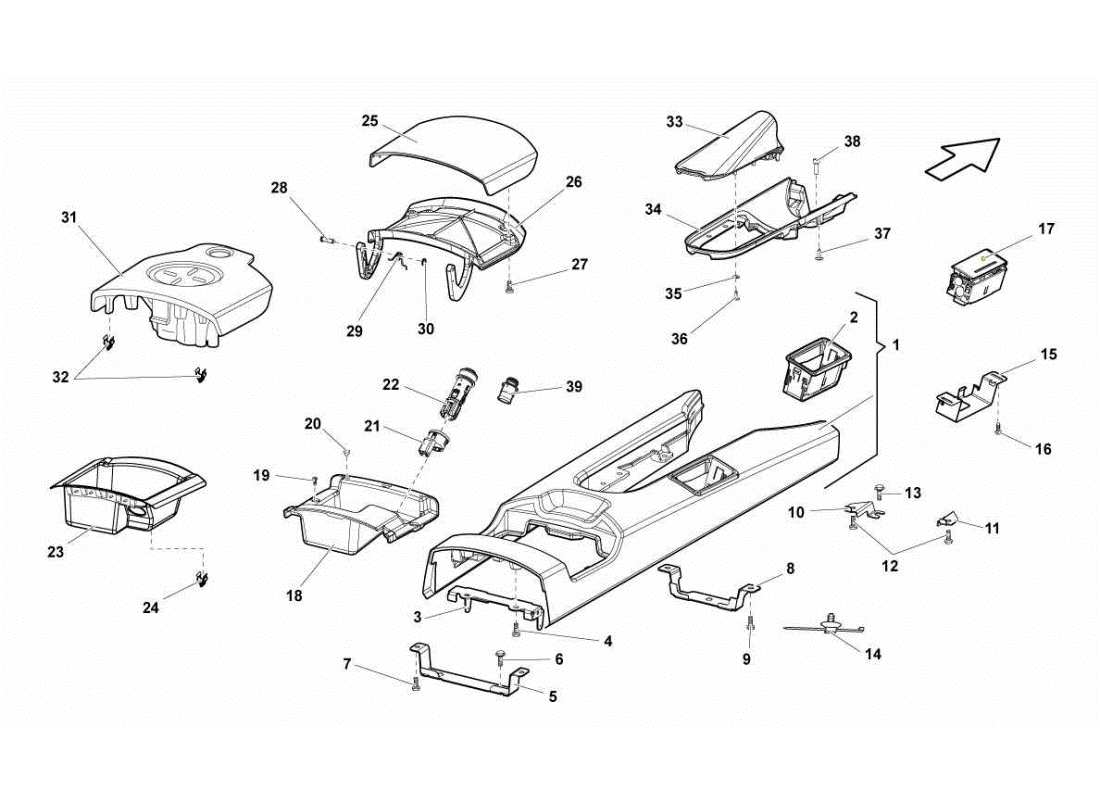 un diagrama de piezas del catálogo de piezas lamborghini gallardo sts ii sc