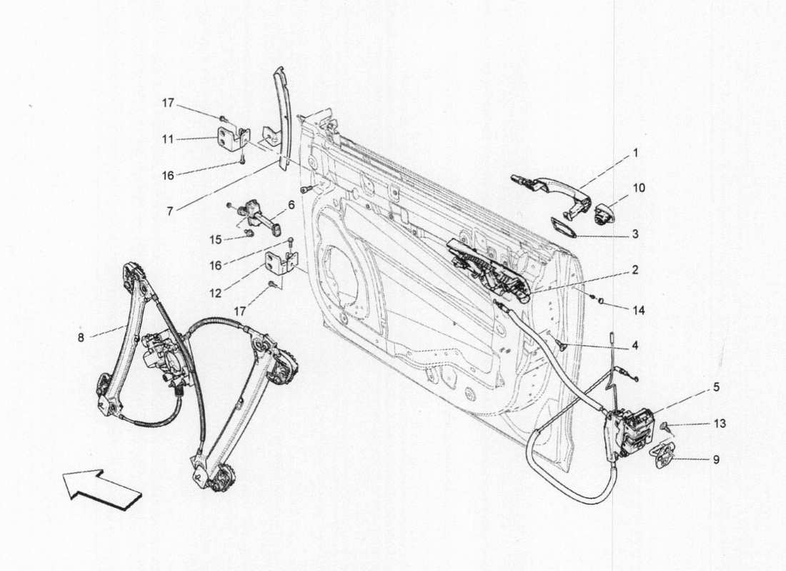 un diagrama de piezas del catálogo de piezas maserati qtp. v6 3.0 tds 275bhp 2017